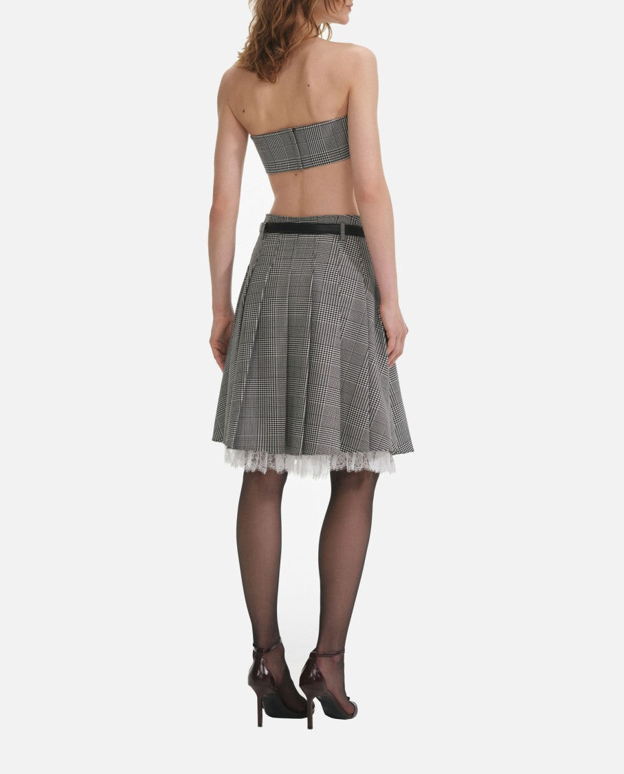 Prince Of Wales Check Pleated Midi Skirt