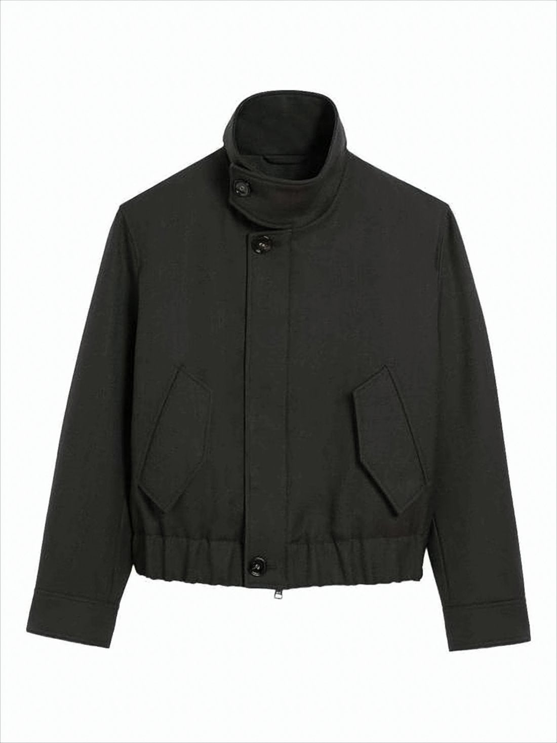 Cropped Black Wool Jacket