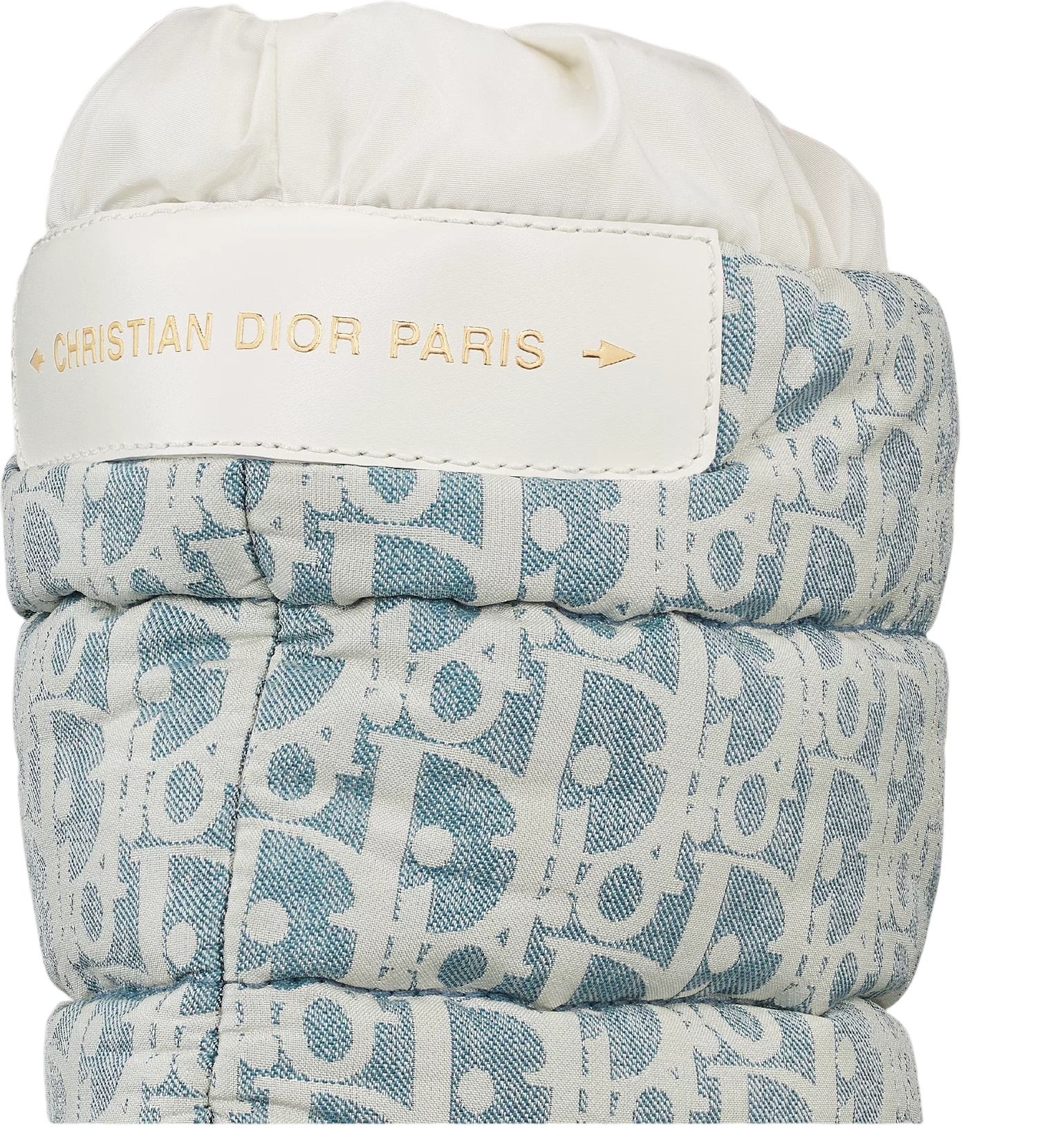 Light Blue Quilted Monogram Puffer Boots
