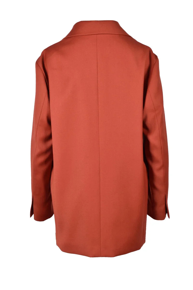Double-Breasted Blazer Jacket - Rust