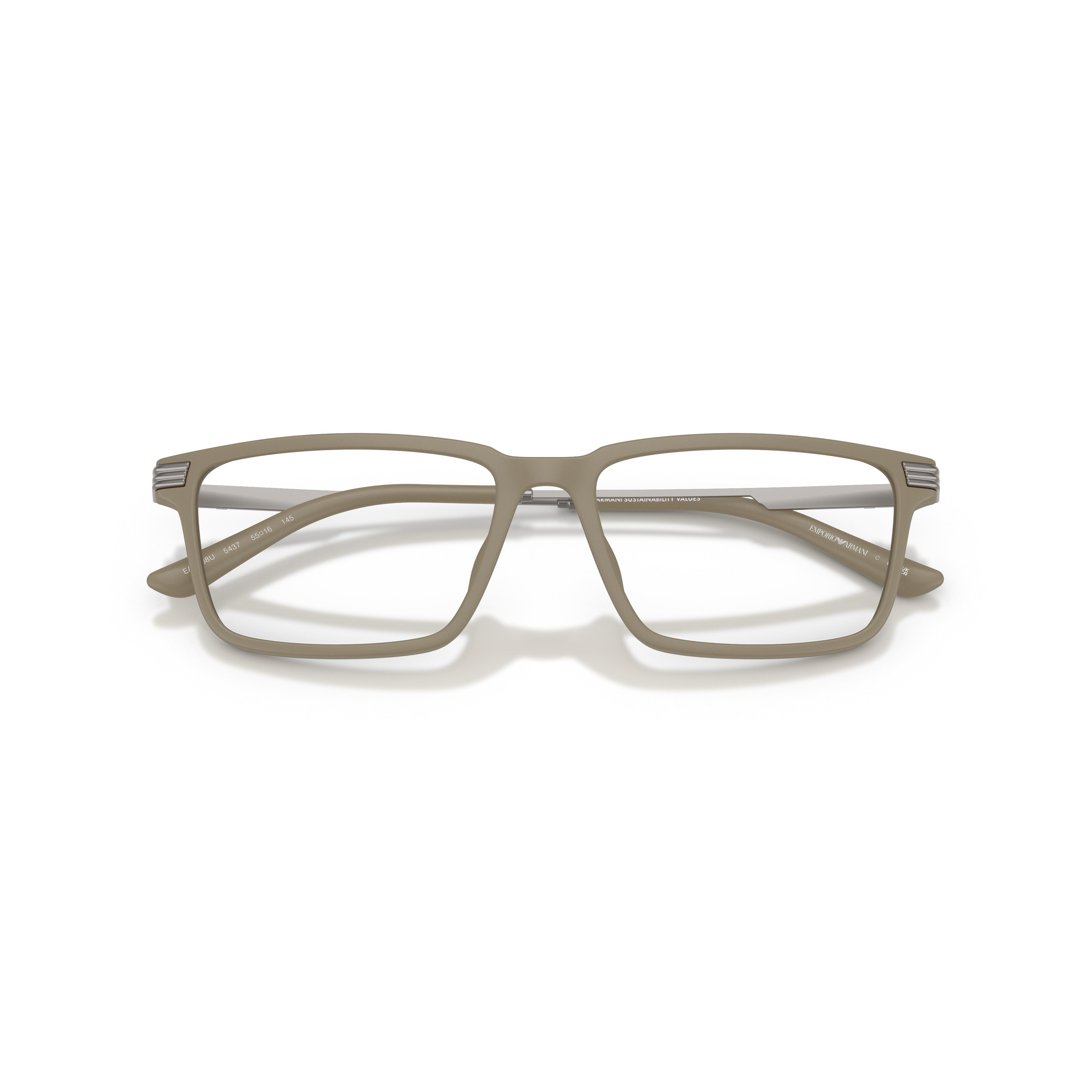 0ea3268u Rectangular Matte Finish Eyeglasses with Metallic Accents