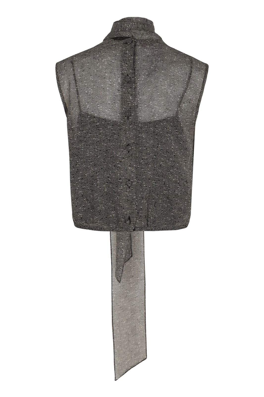 High-Neck Sleeveless Shirt
