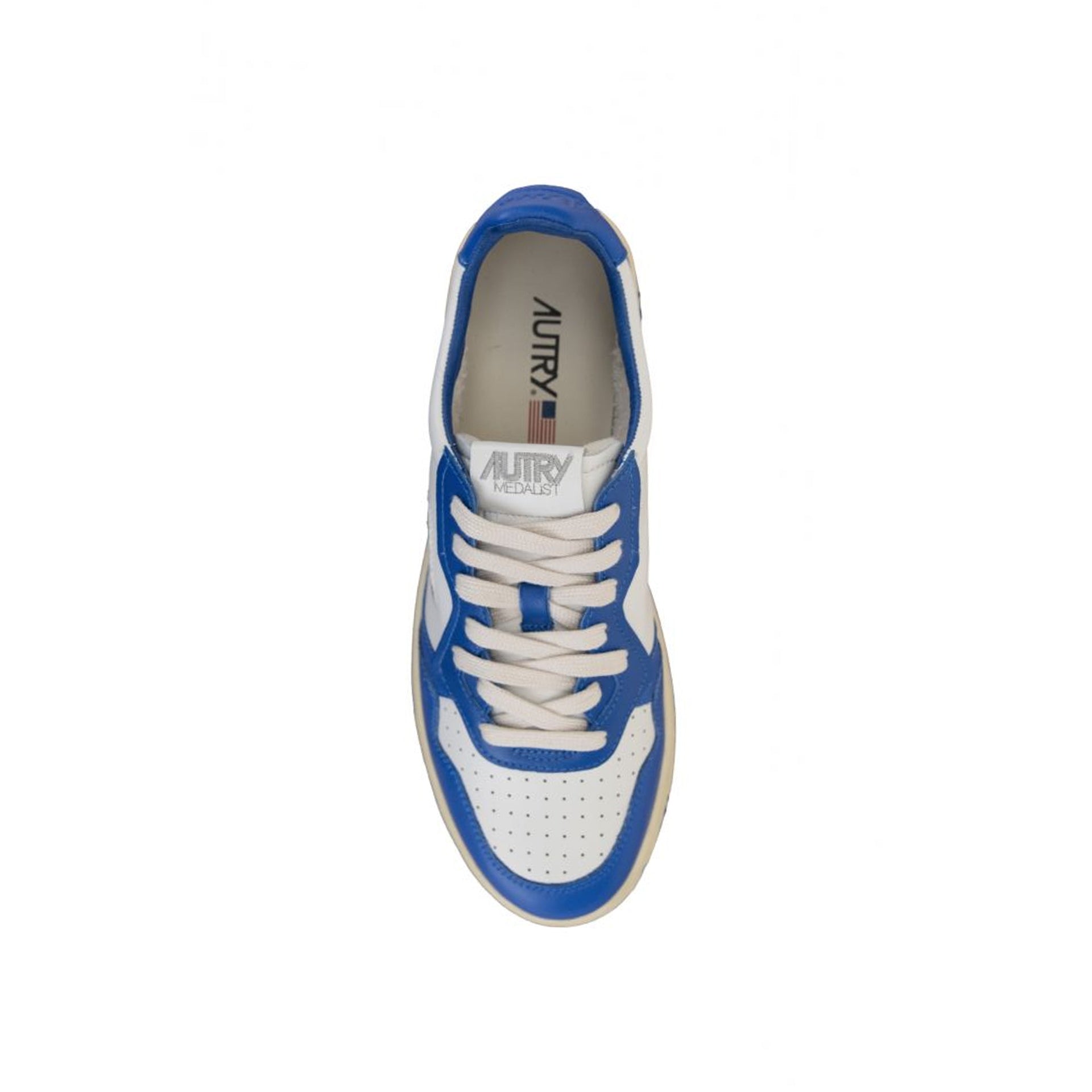 Bicolored Leather Low-Top Sneakers With Contrasting Panels