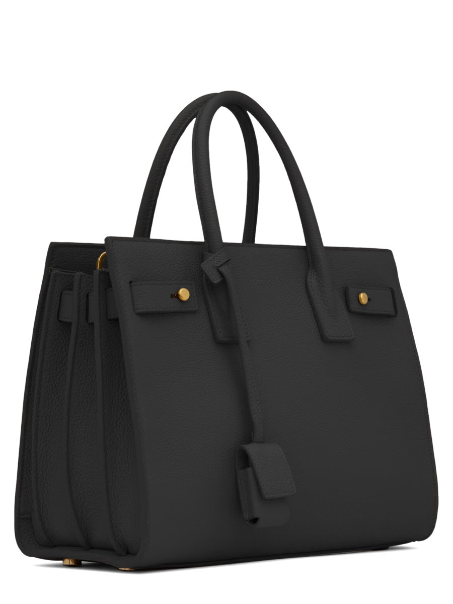 Pebbled Leather Handbag With Dual Handles