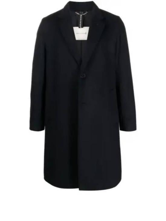 Classic Long Silhouette Mackintosh Coat With Notched Lapel