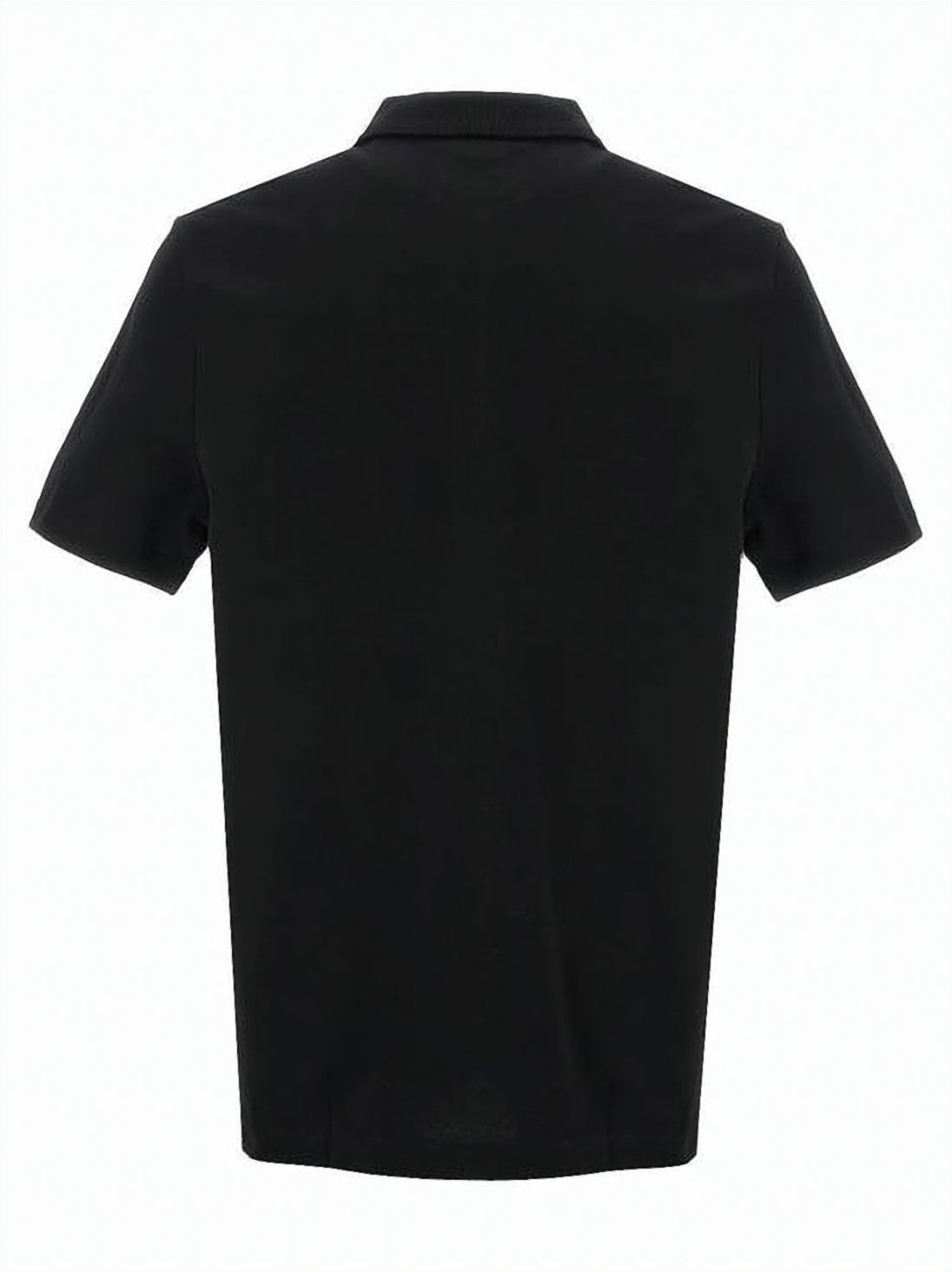 Black Polo Shirt with Traditional Collar