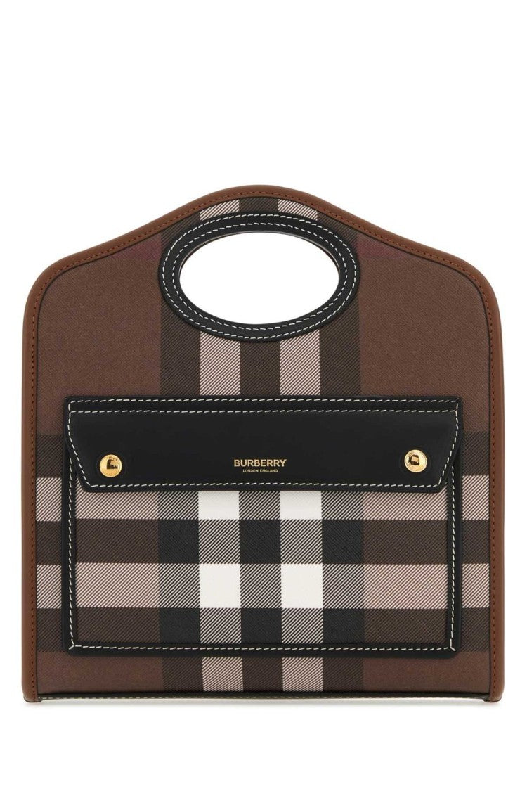 Structured Check Pattern Tote Bag
