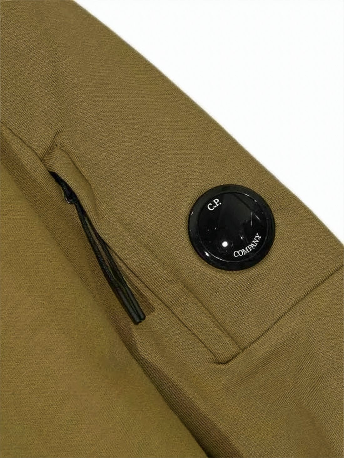 Long-Sleeve Olive T-Shirt with Zippered Pocket Detail