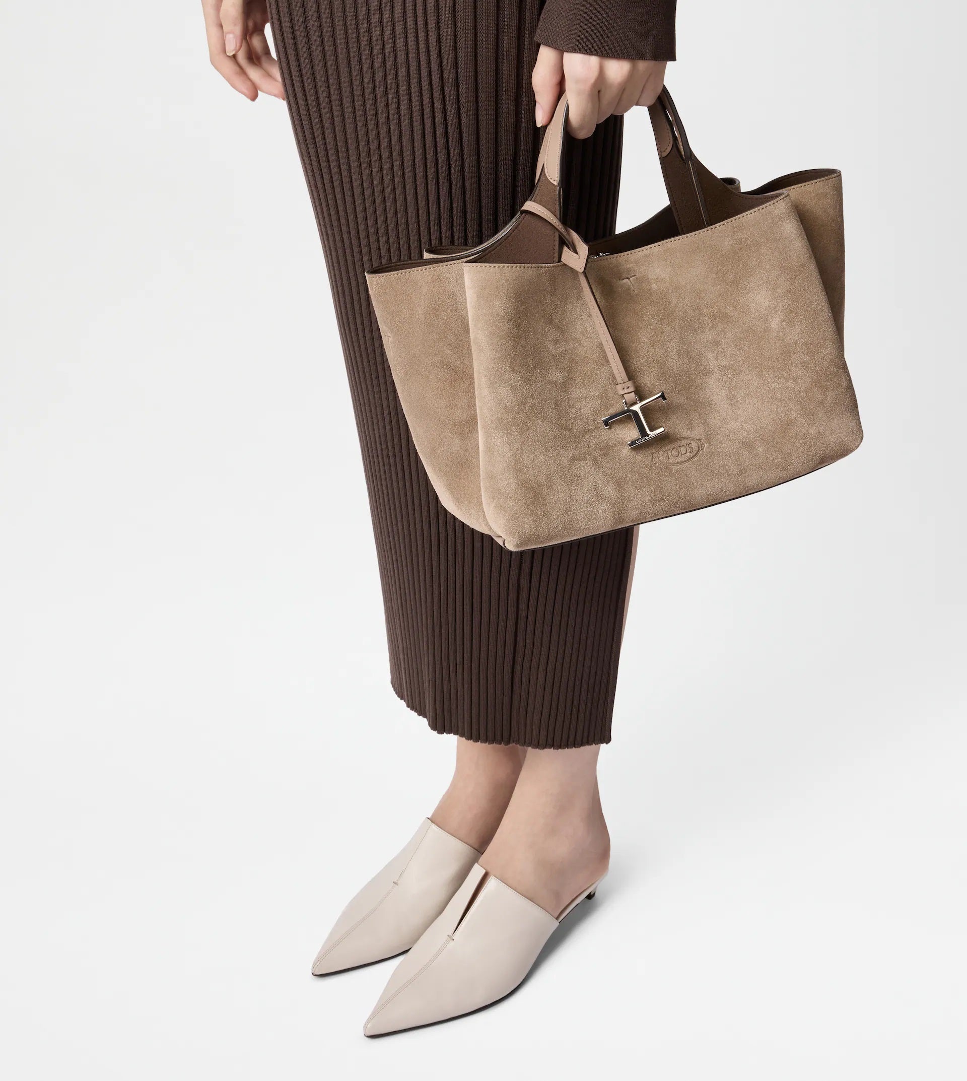 Beige Apa 2 Manici Mini Trac Bag