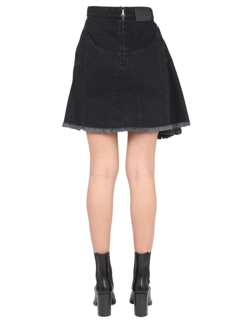 Asymmetrical Hem Mini Skirt