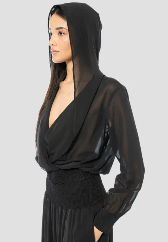 Castiglione Voile Cropped Elastic Blouse