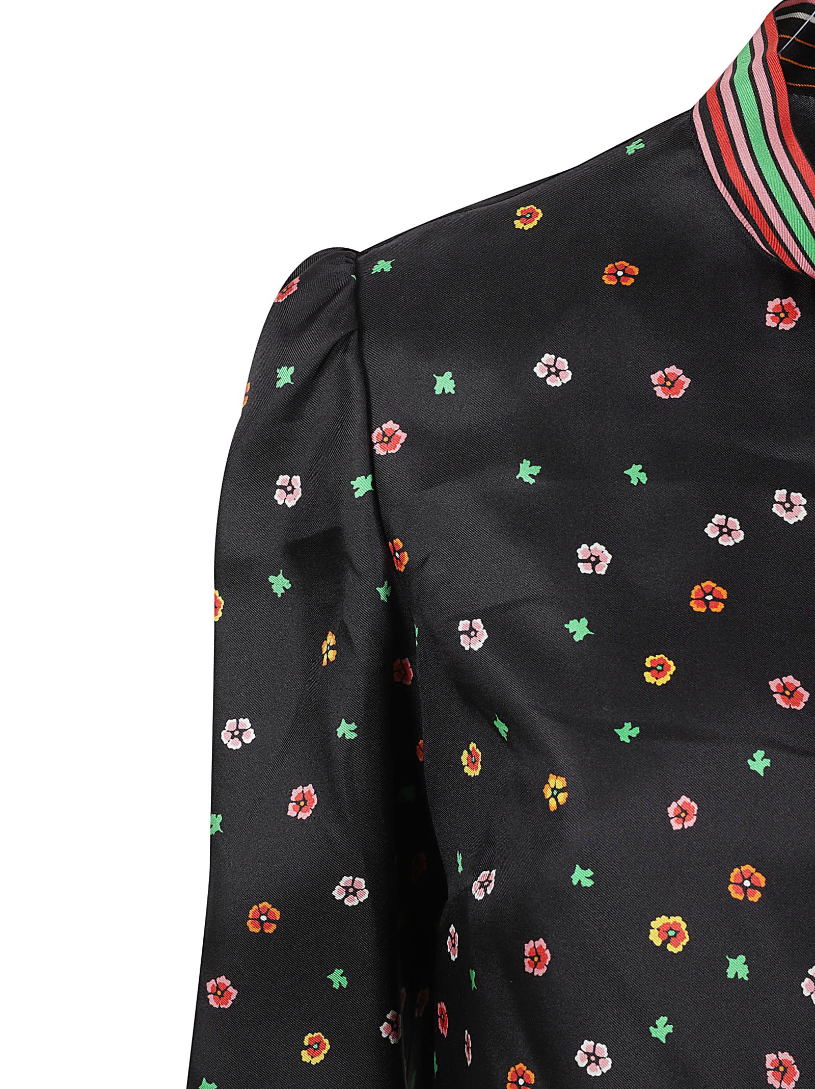 Silk Black Shirt with Refined Collar