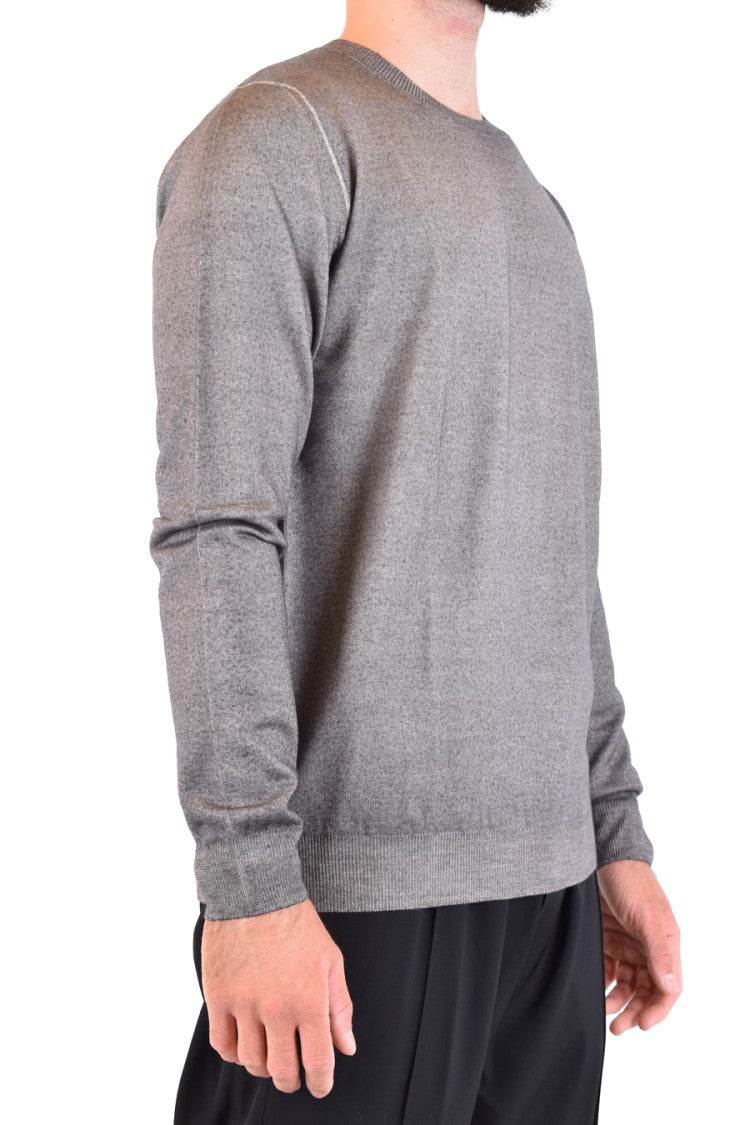 Multicolor Wool Sweater With Classic Crew Neckline