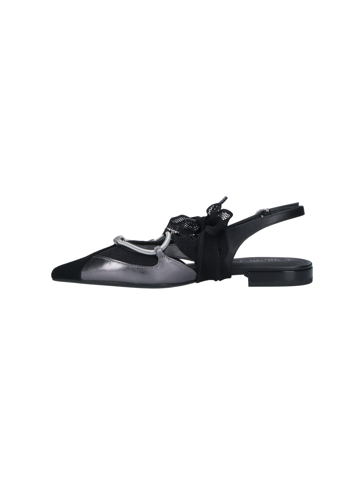 Black Gianira Leather Fabric Ballerinas