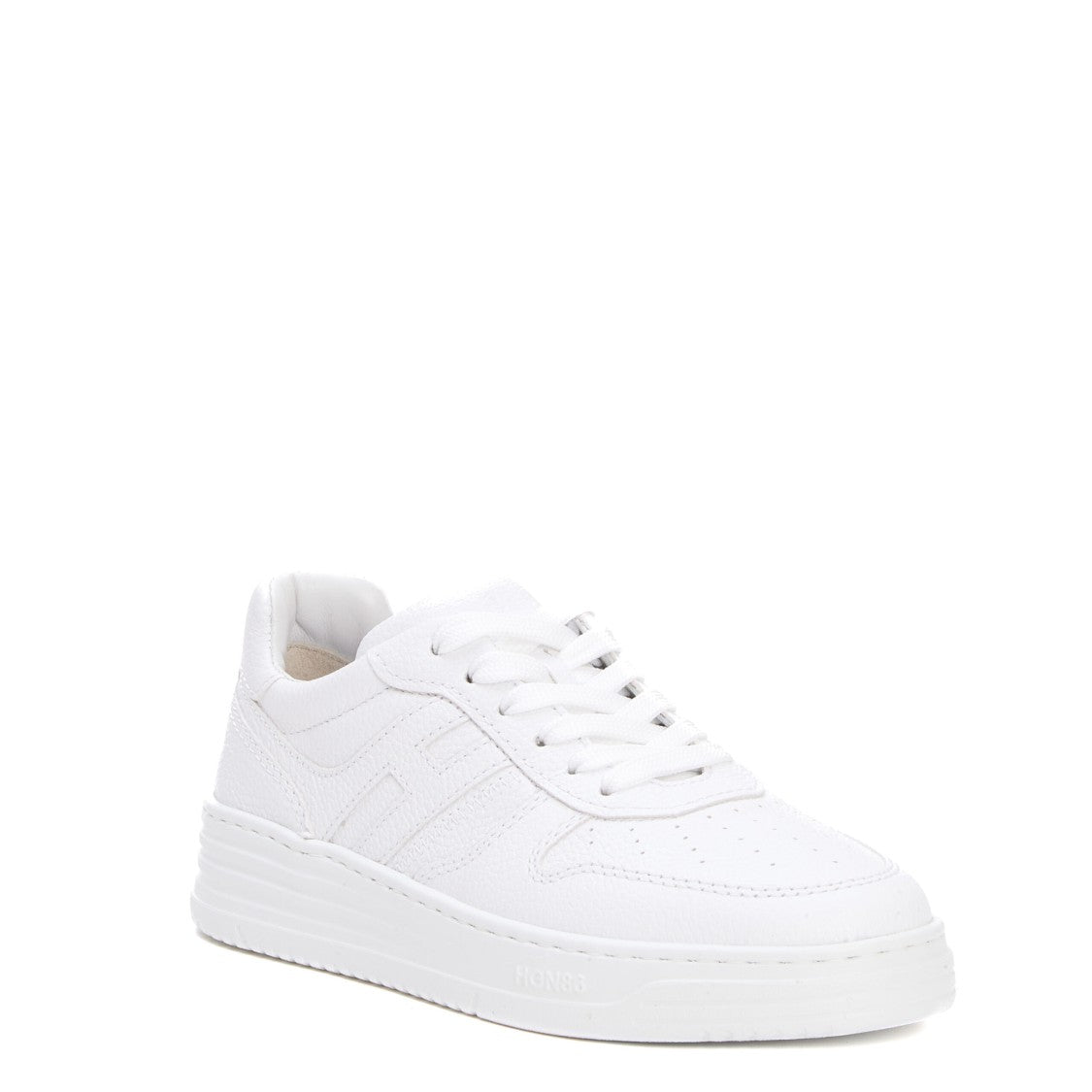 Basket Hammered Leather White Sneakers