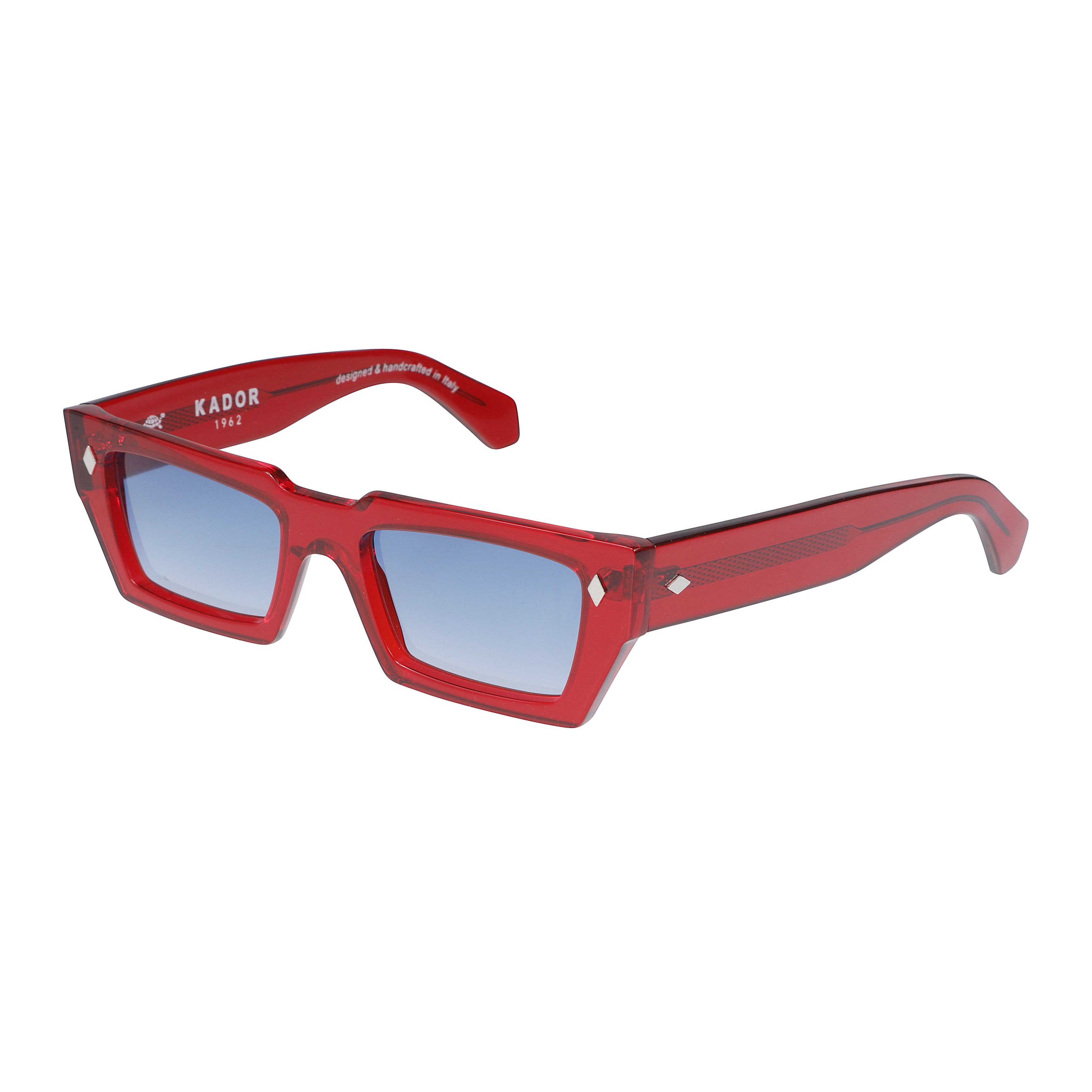 Disko Translucent Red Rectangular Frame Sunglasses