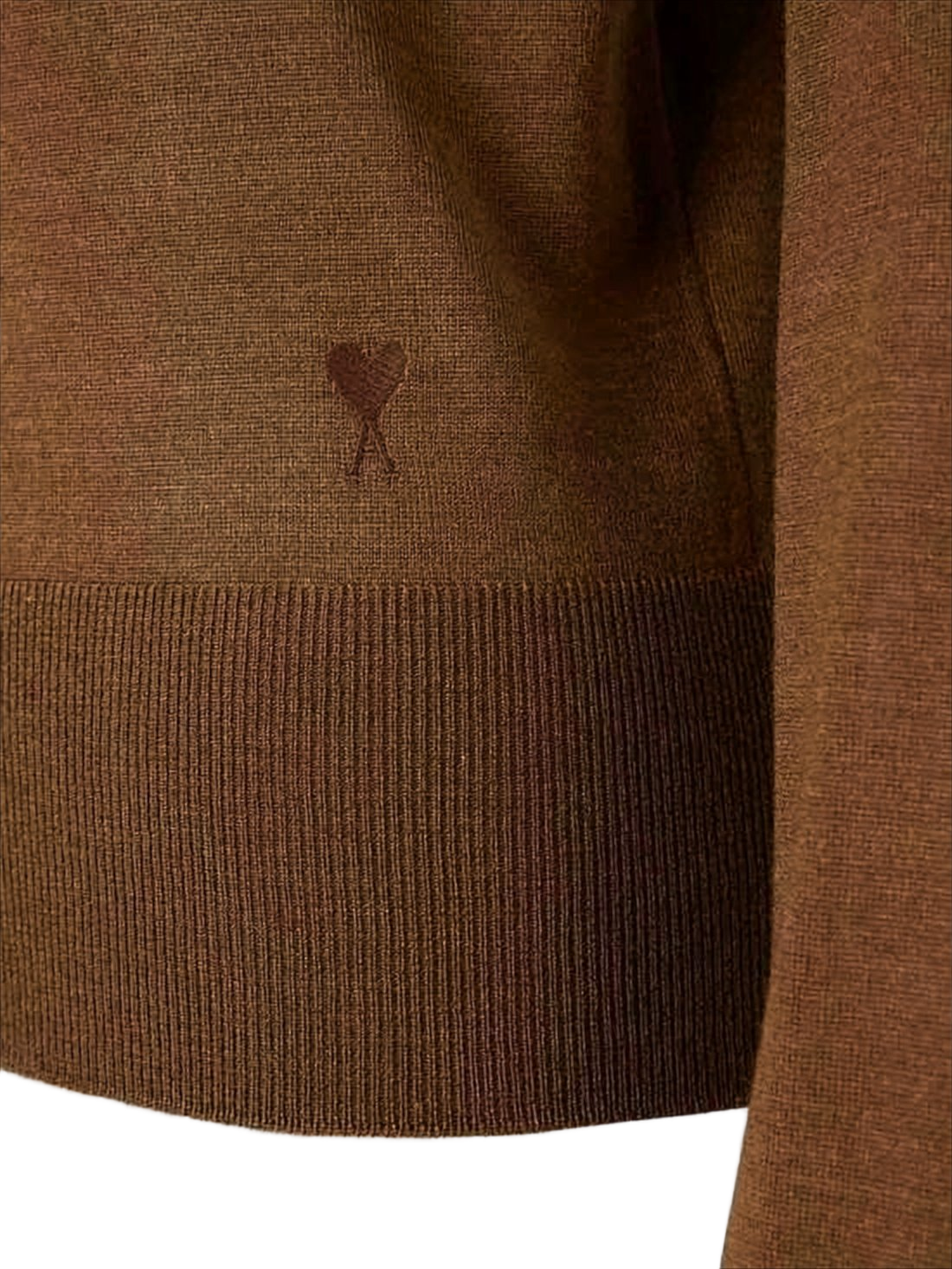 Crew Neck Sweater with Ribbed Cuffs