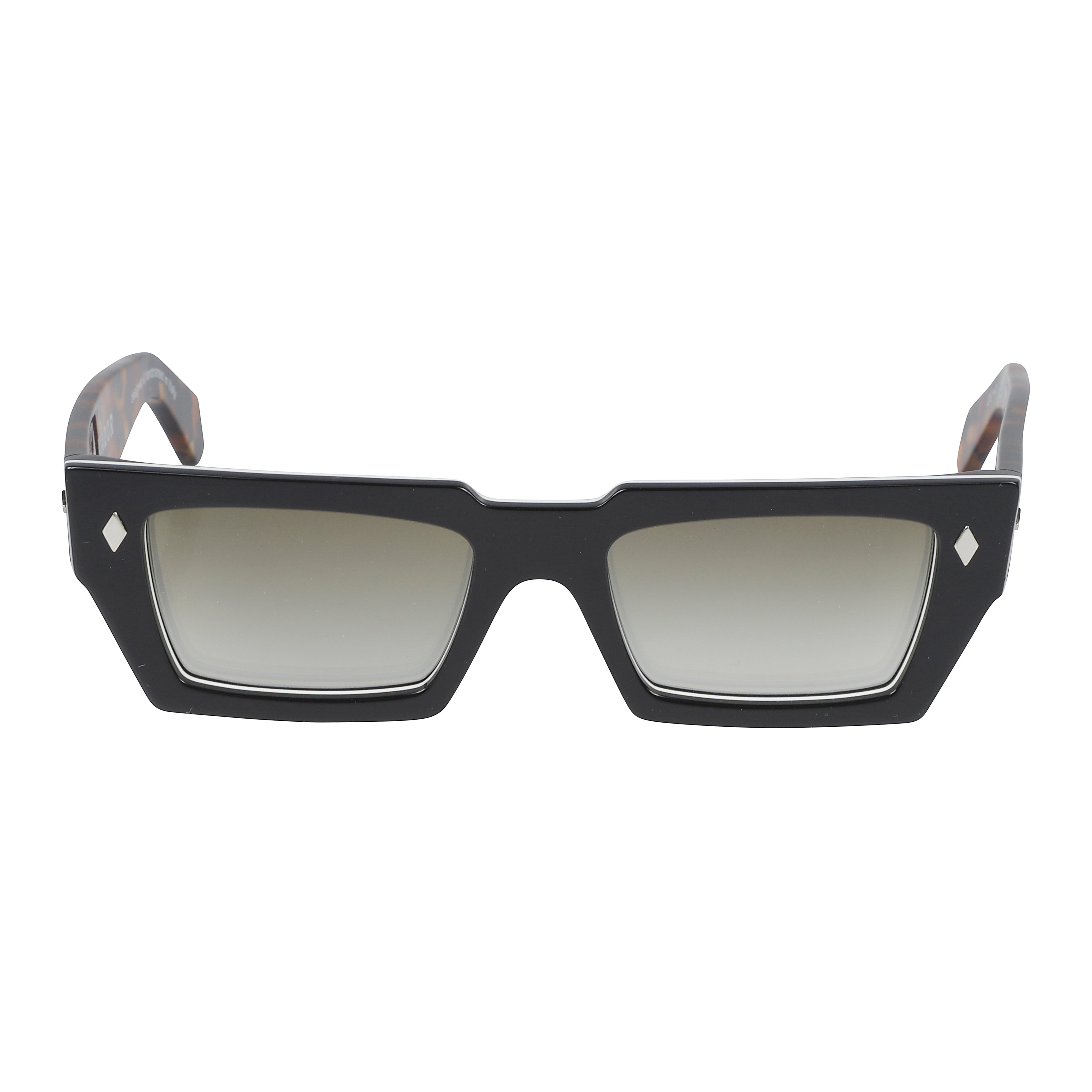 Disko Bold Rectangular Frame Sunglasses with Tortoiseshell Temples