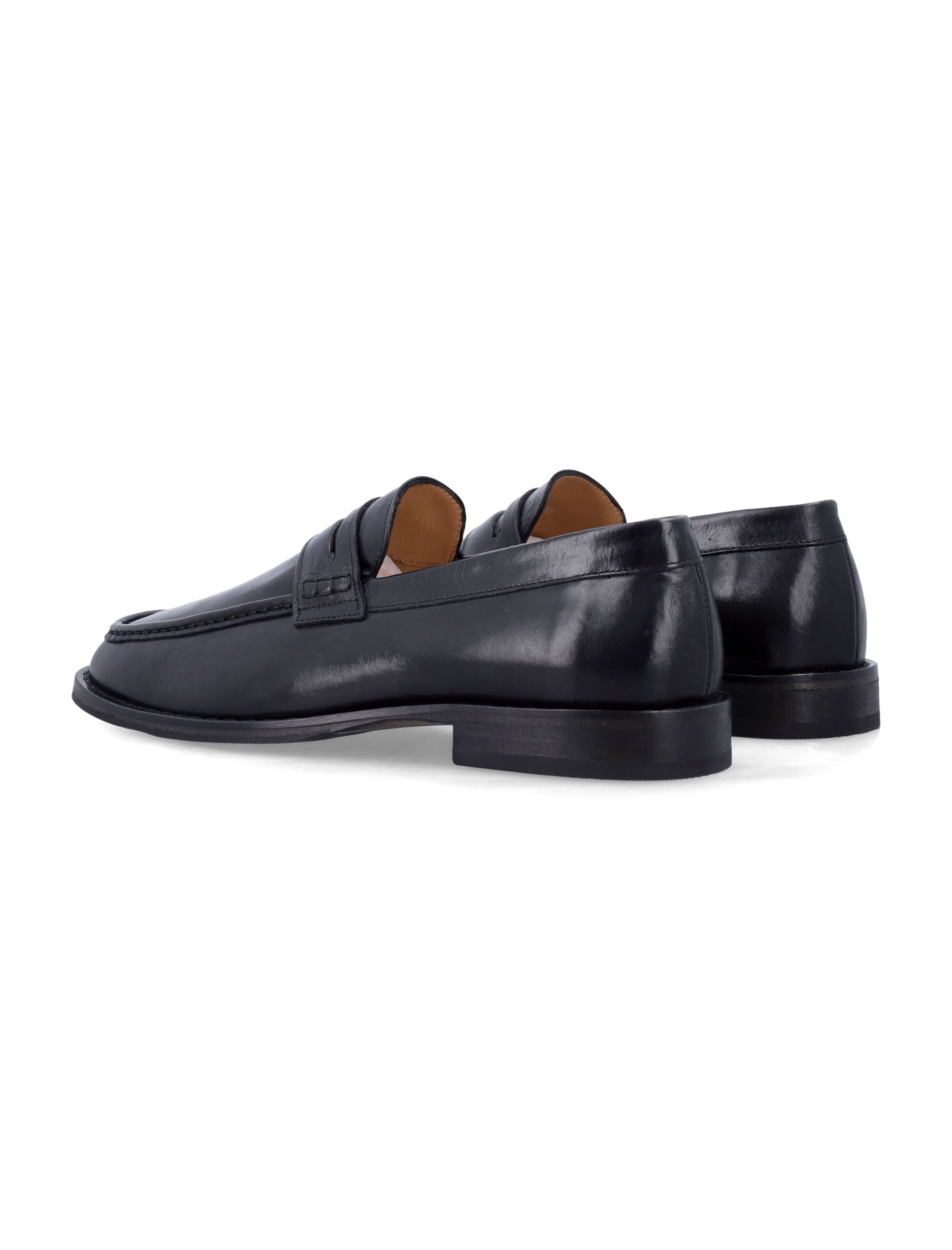 Black Light Leather Loafers