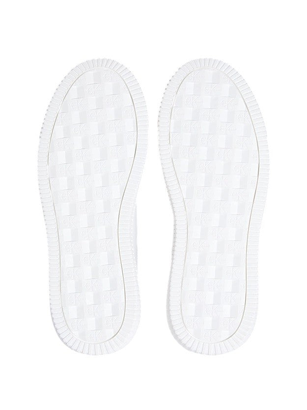 White Leather Sneakers with Metallic Accents
