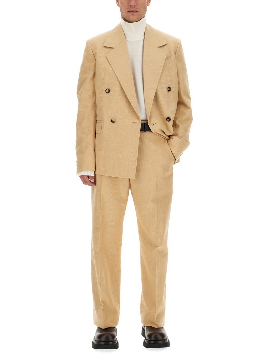 Double-Breasted Jacket with Notched Lapels and Tailored Fit