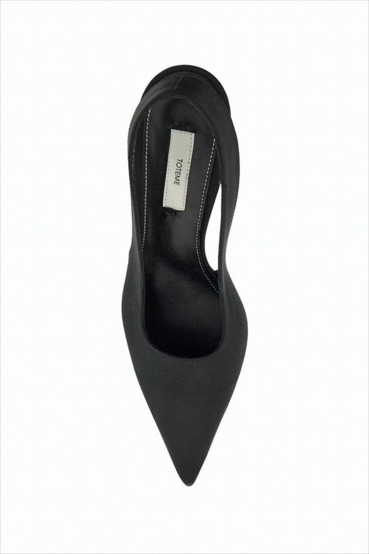 Black Slingback Pumps with Pointed Toe