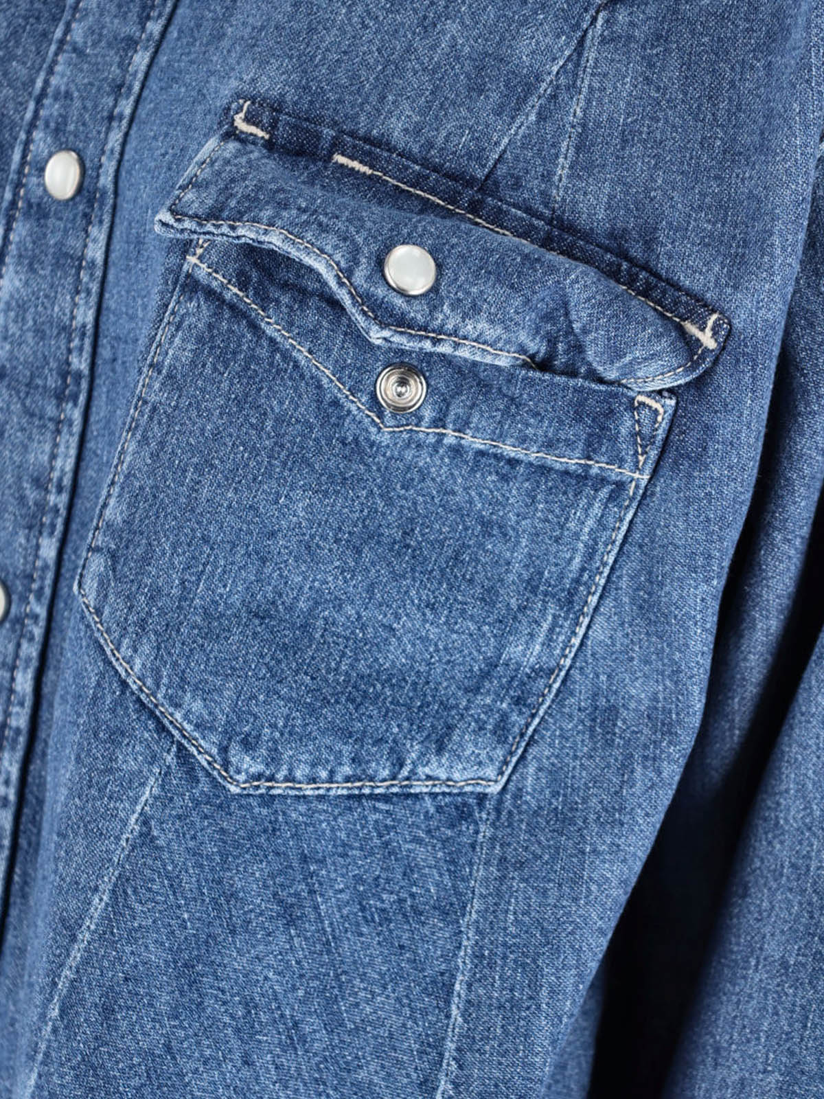 "Western" Denim Shirt – Blue