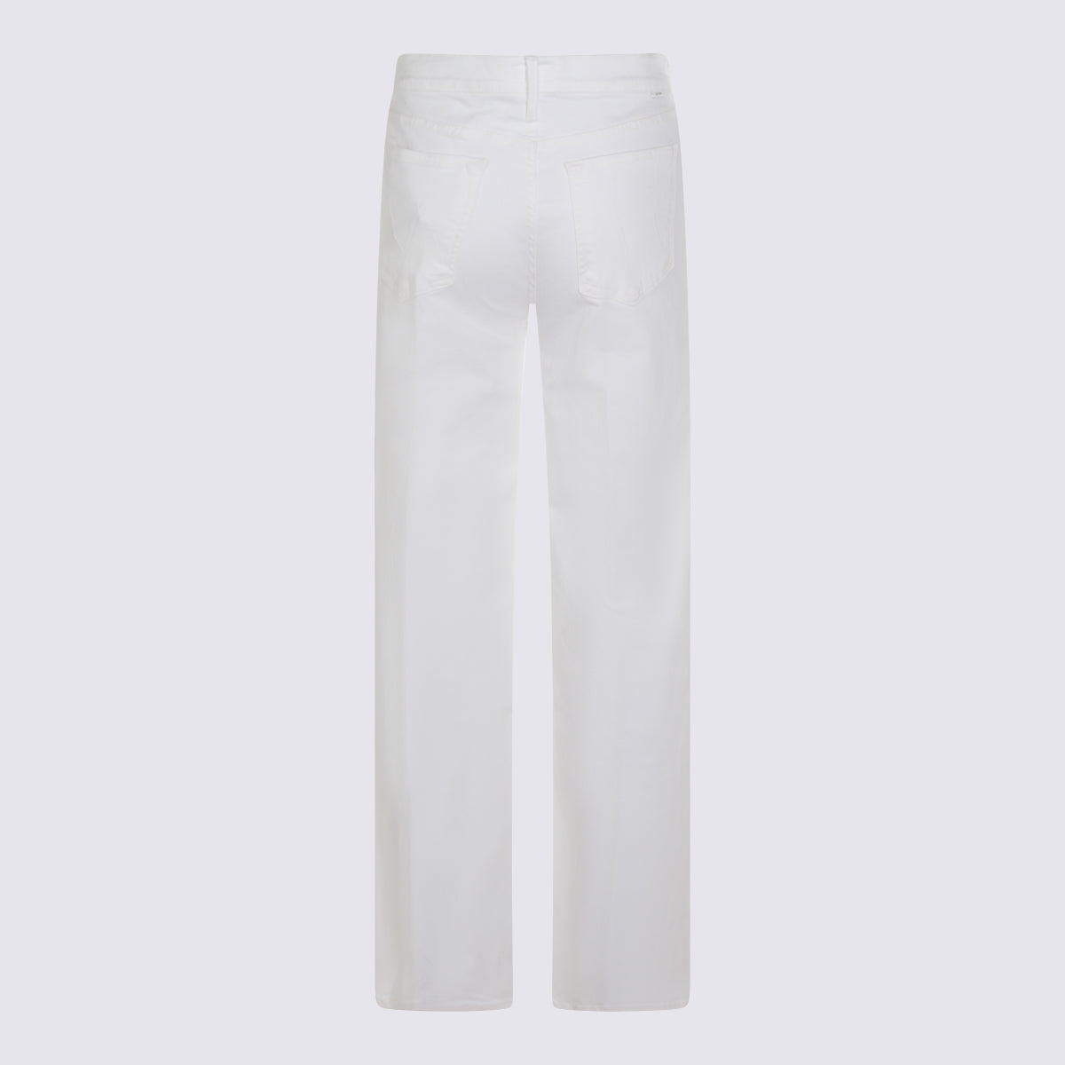 High-Waist Cotton Jeans with Straight Leg Design