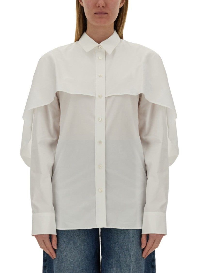 Shirt With Unique Cape Design And Structured Collar