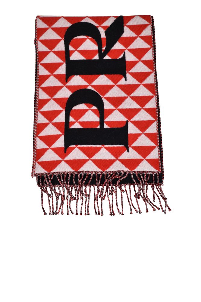Black/White/Red Tricolour Scarf