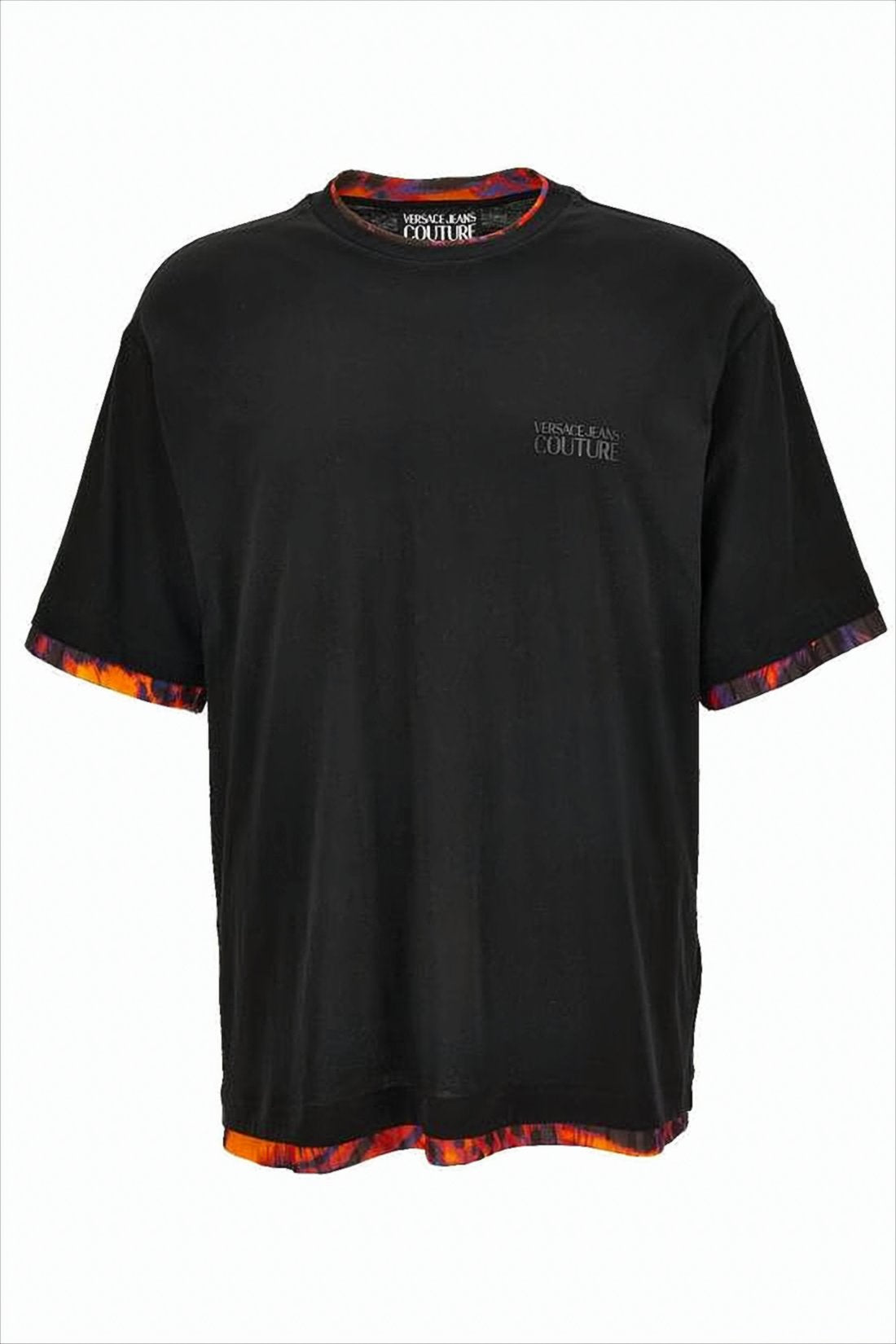 Short-Sleeved Cotton T-Shirt with Vibrant Trim