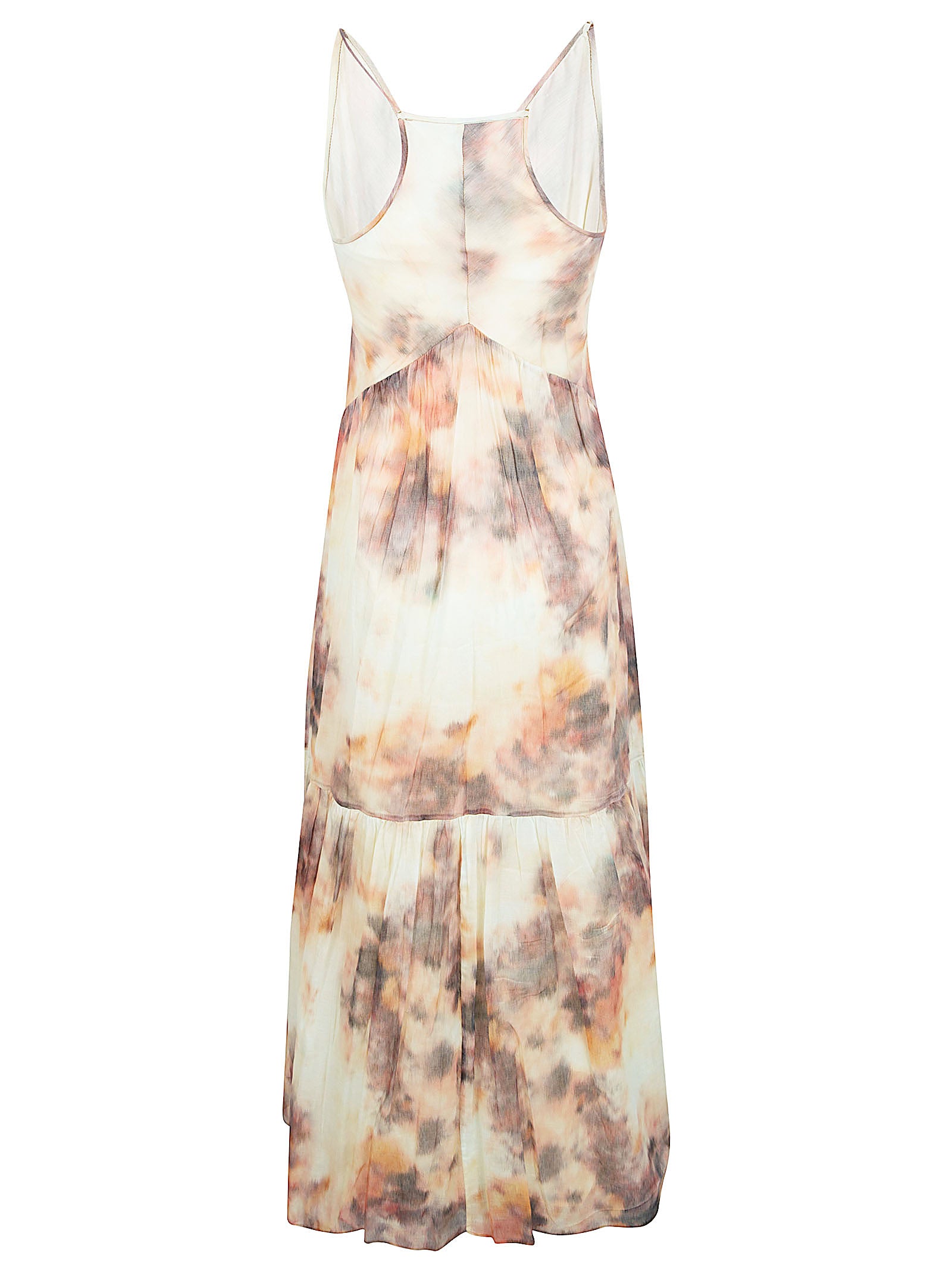 Cloud-Print Maxi Dress in Organic Cotton Voile