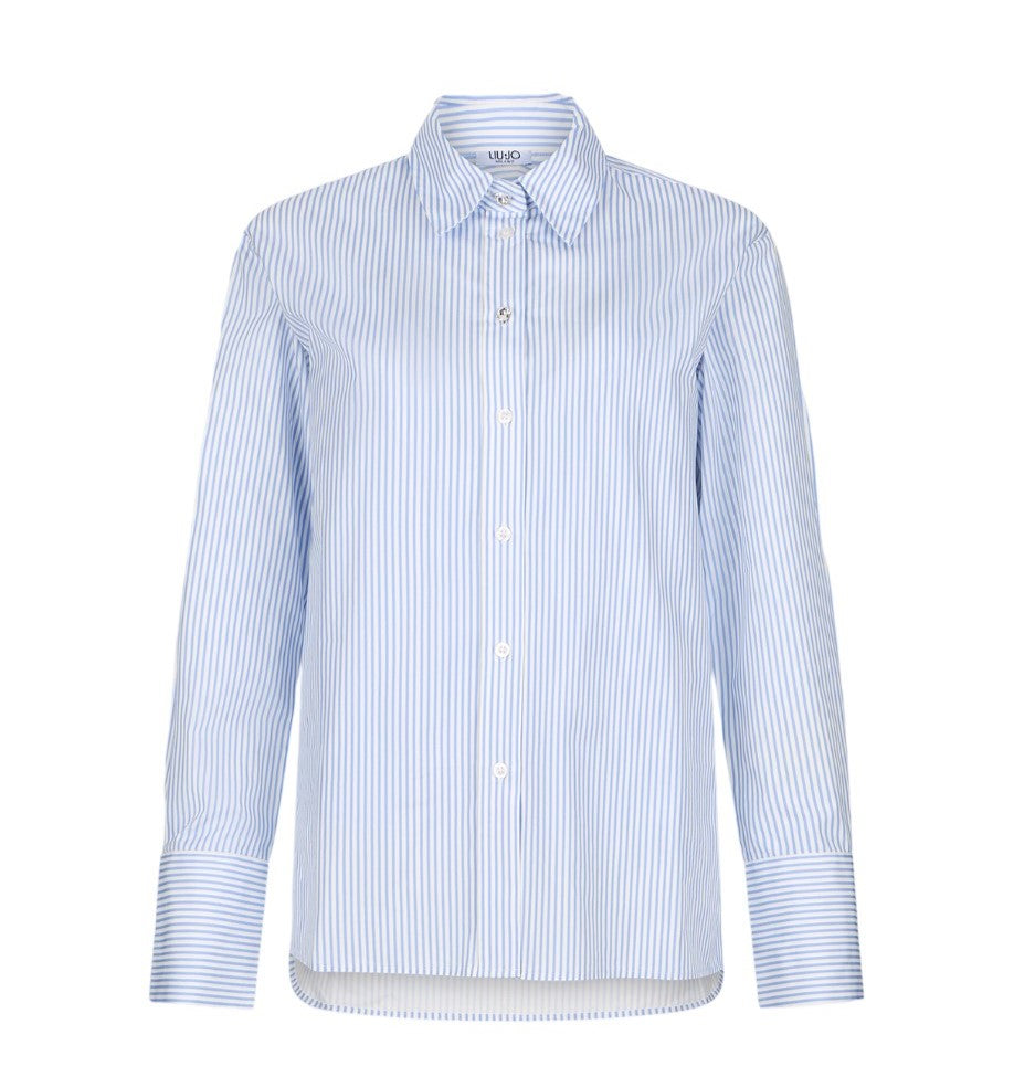 Vertical Striped Cotton Poplin Shirt