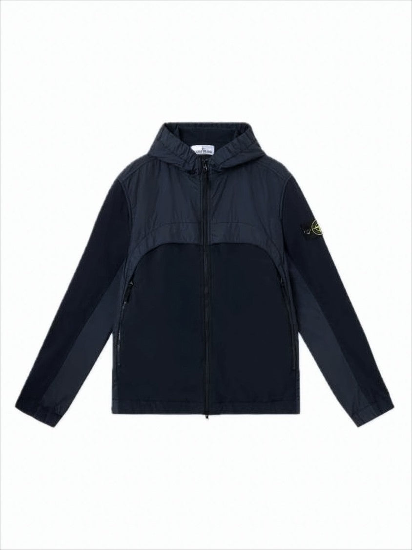 Hooded Casual Jacket with Color-Blocked Design