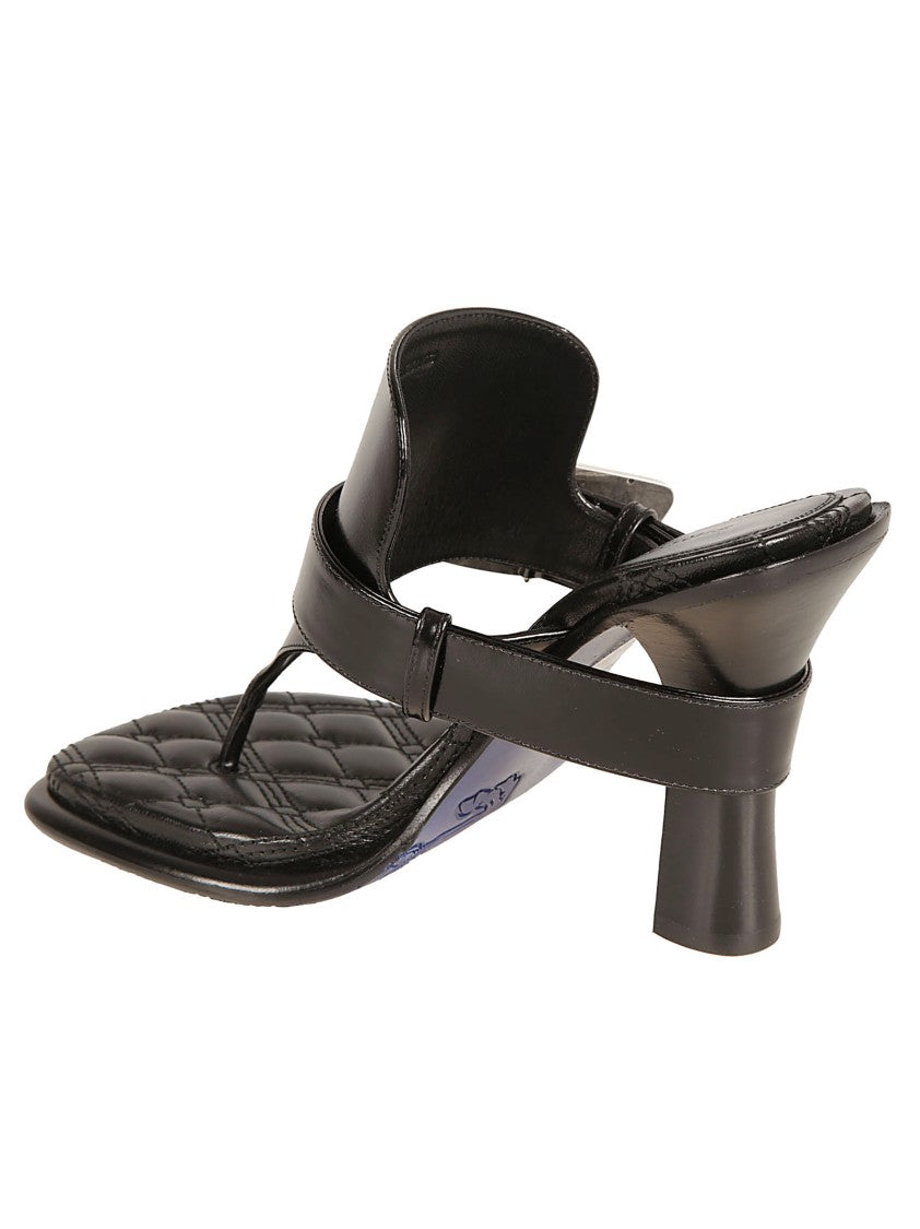 Quilted Black Leather Sandals