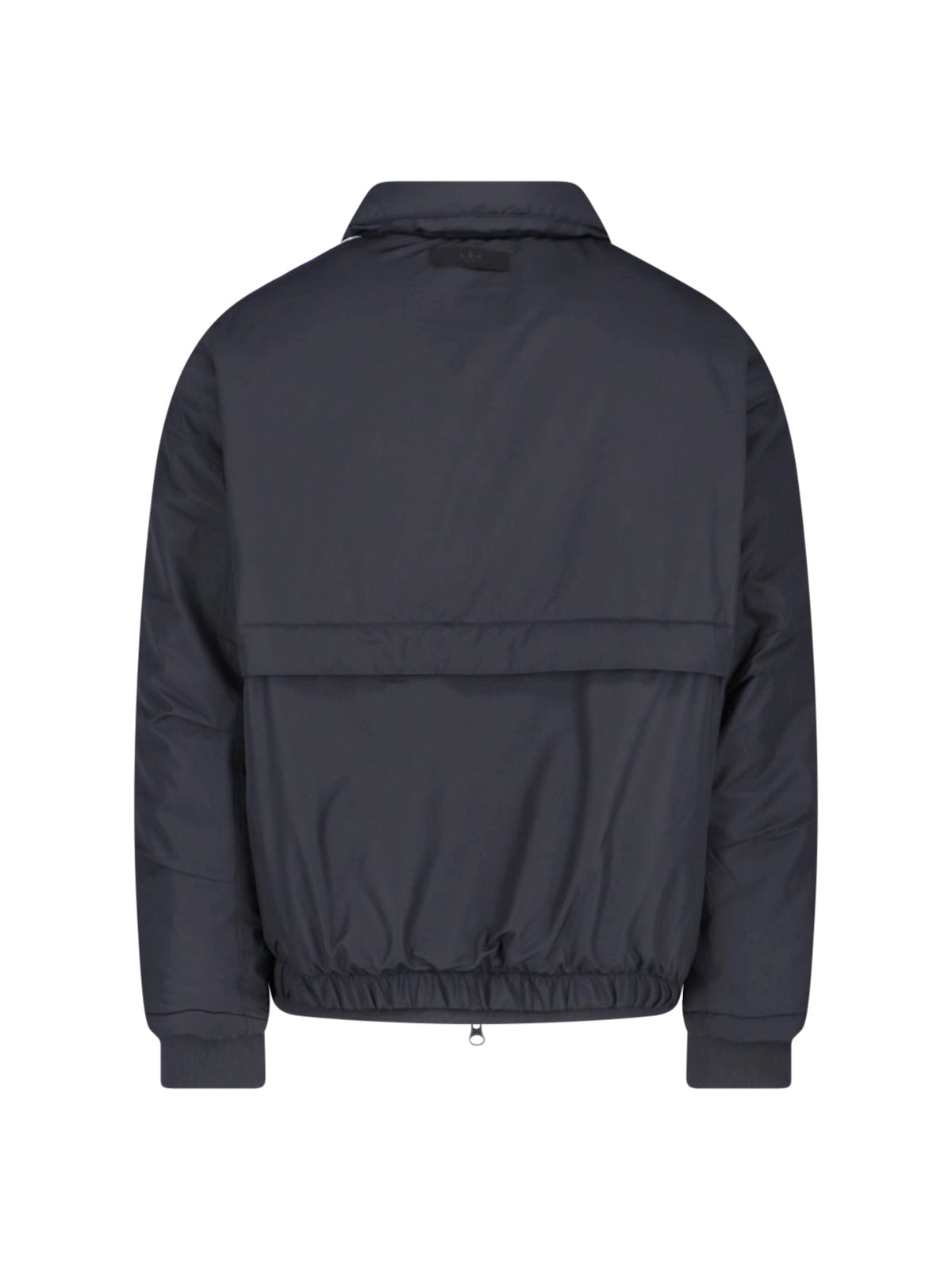 Bomber Jacket with Contrast Stripes and Zip Closure