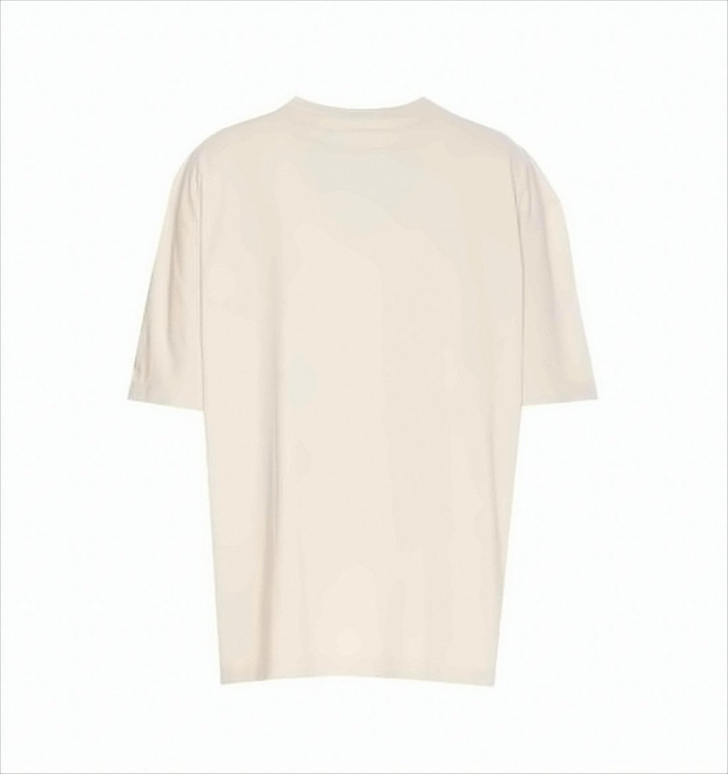 Textured Embroidered Short-Sleeved T-Shirt