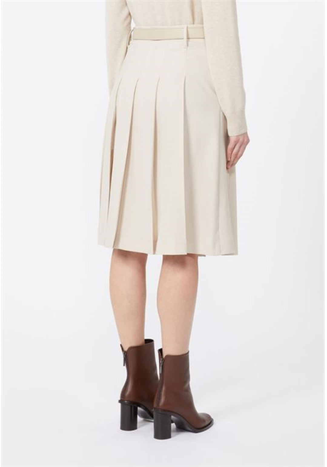 Structured Midi Skirt With Elegant Pleats
