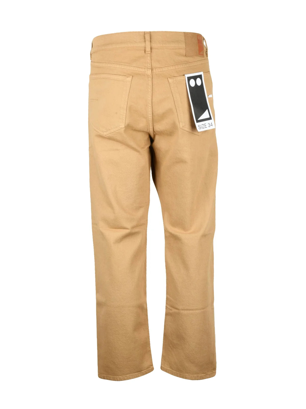 Yellow Cotton Elastane Men's Straight Leg Jeans