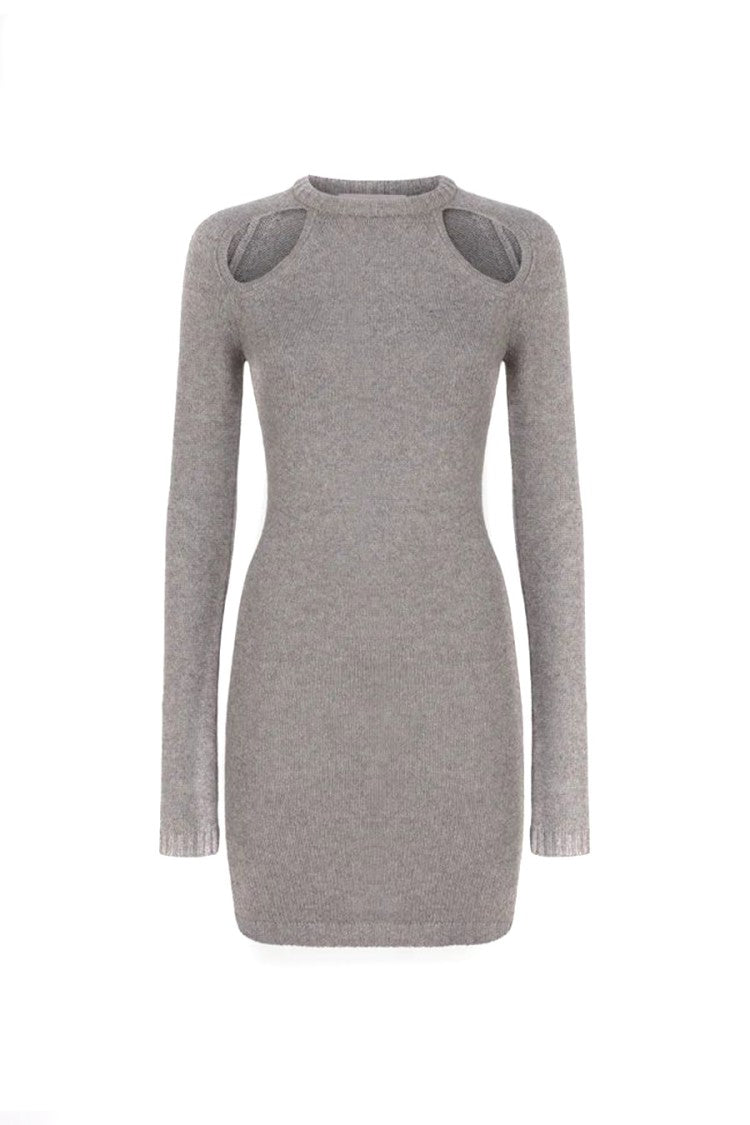 Knit Dress With Cut-Out Details And Long Sleeves