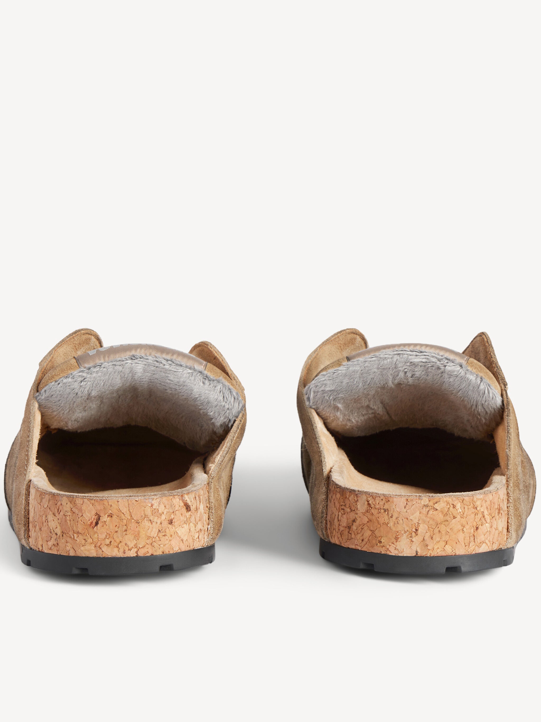 Tan Dumbo Mule Suede Cork Mules