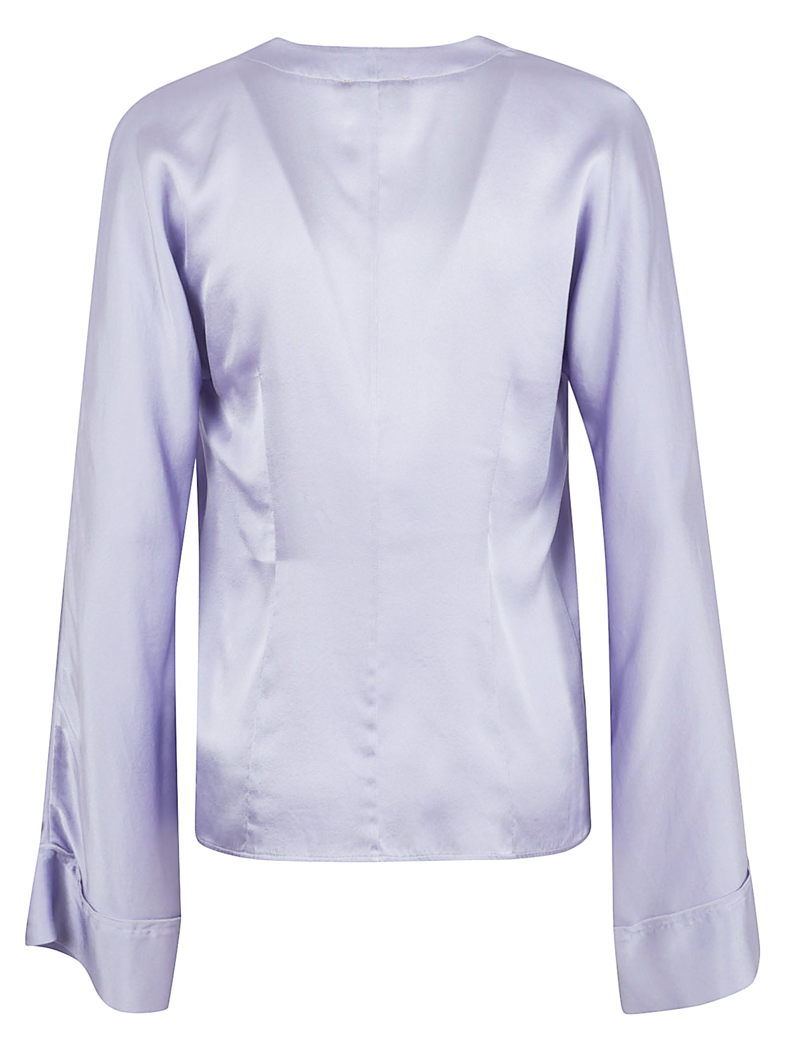 Silk Lavender Shirt With Delicate Tie