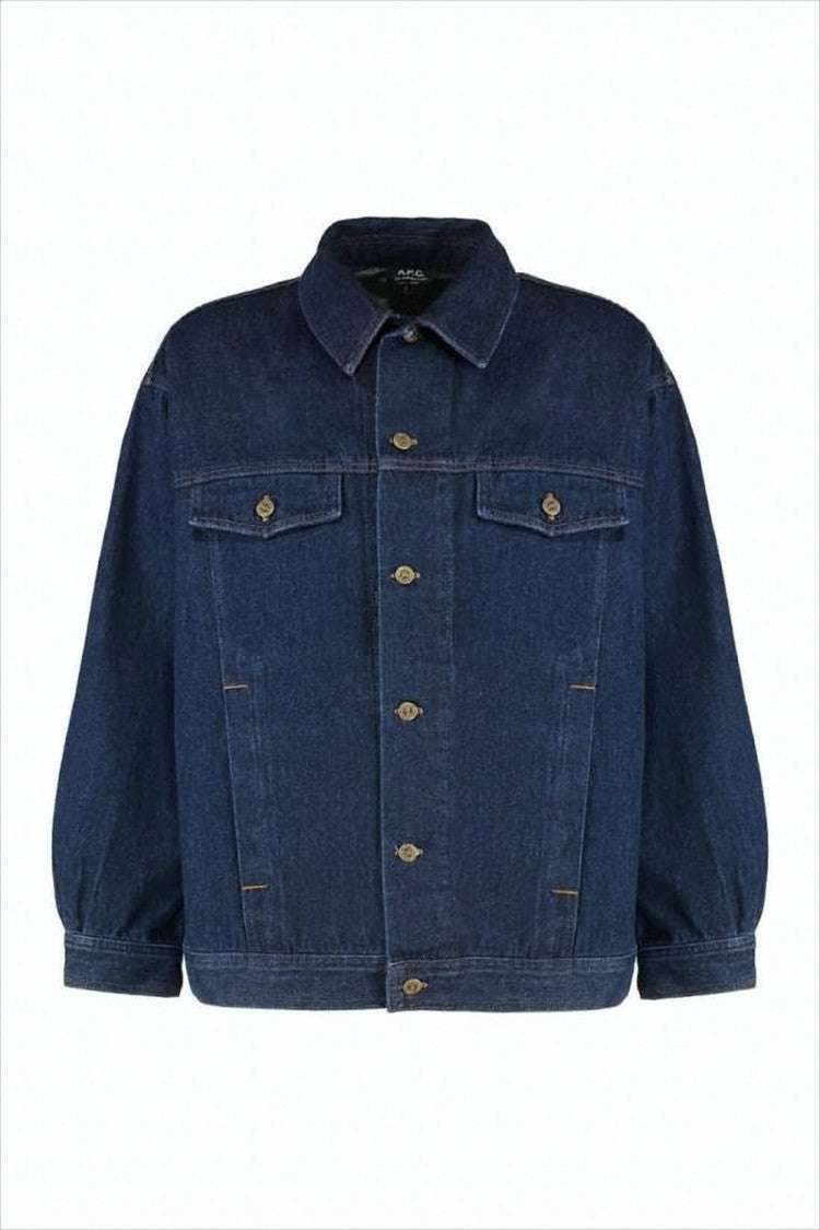 Cropped Denim Jacket with Classic Collar