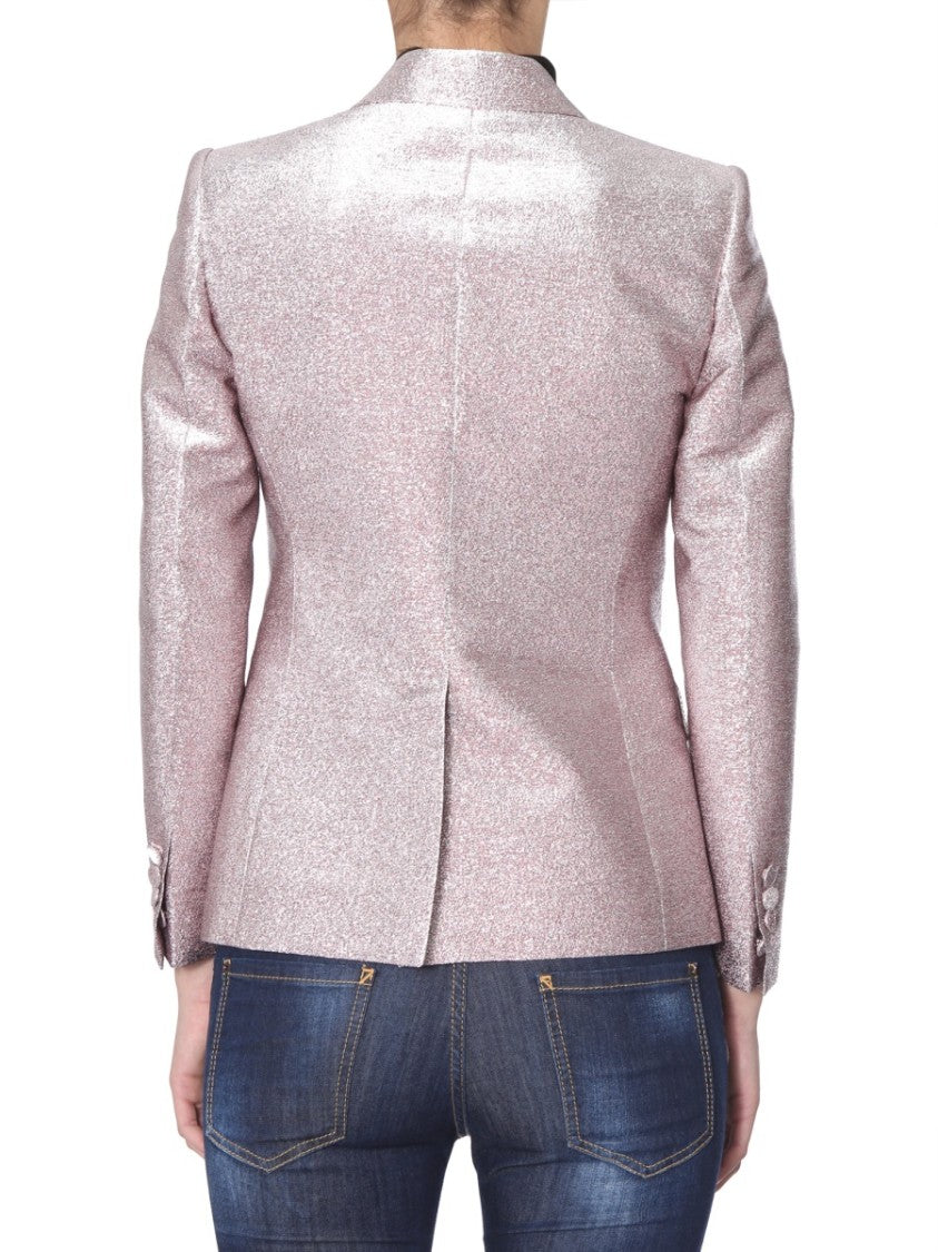 Tailored Metallic Smoking Jacket