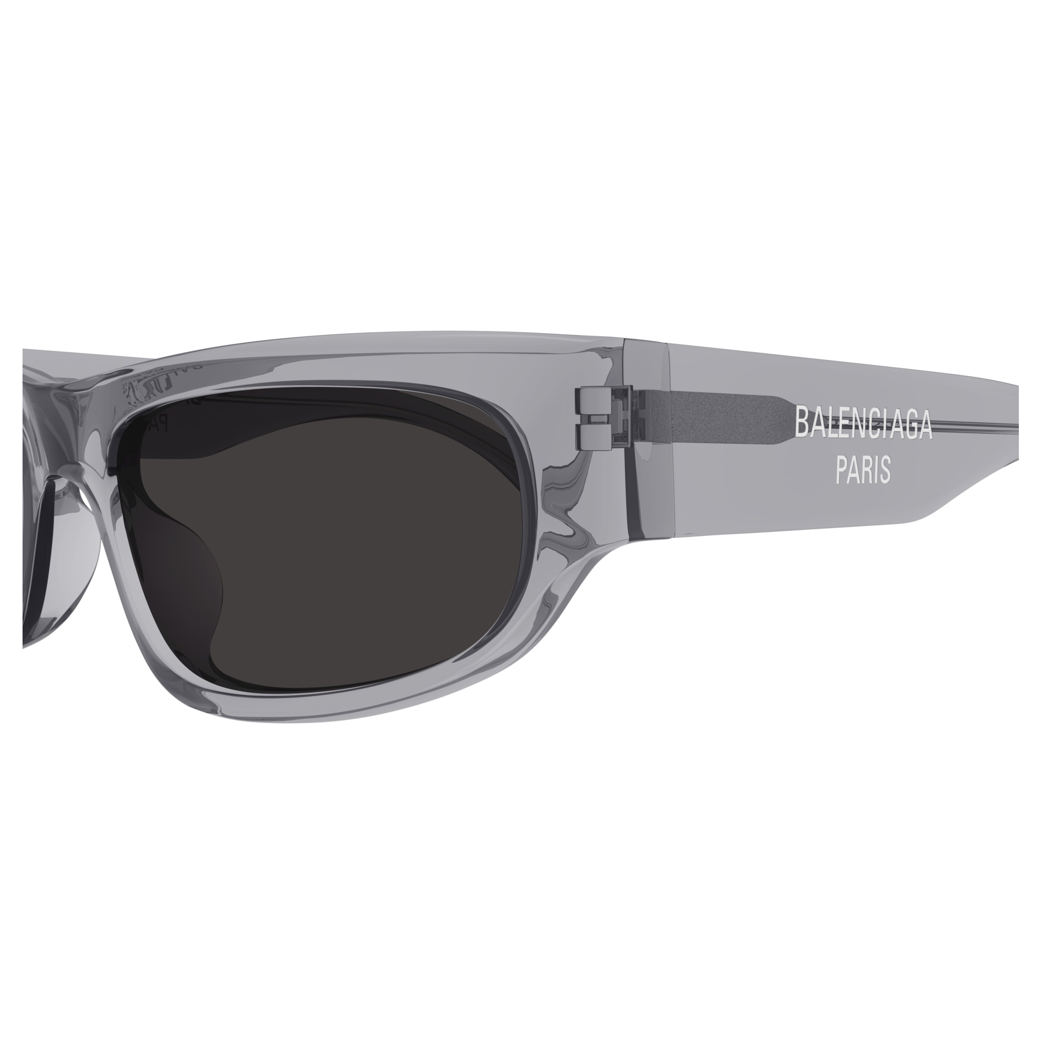 Bb0388s Translucent Smoky Grey Rectangular Sunglasses