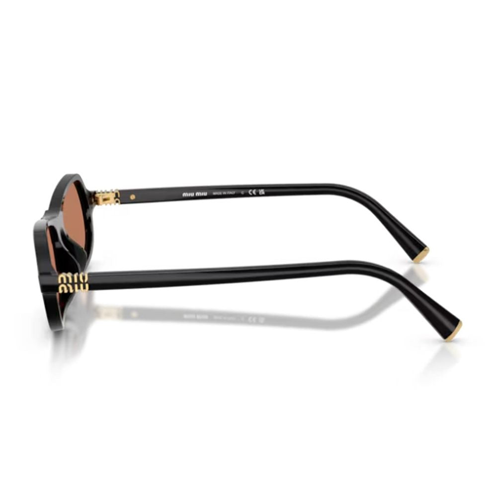 Sculpted Black Acetate Sunglasses with Retro Character