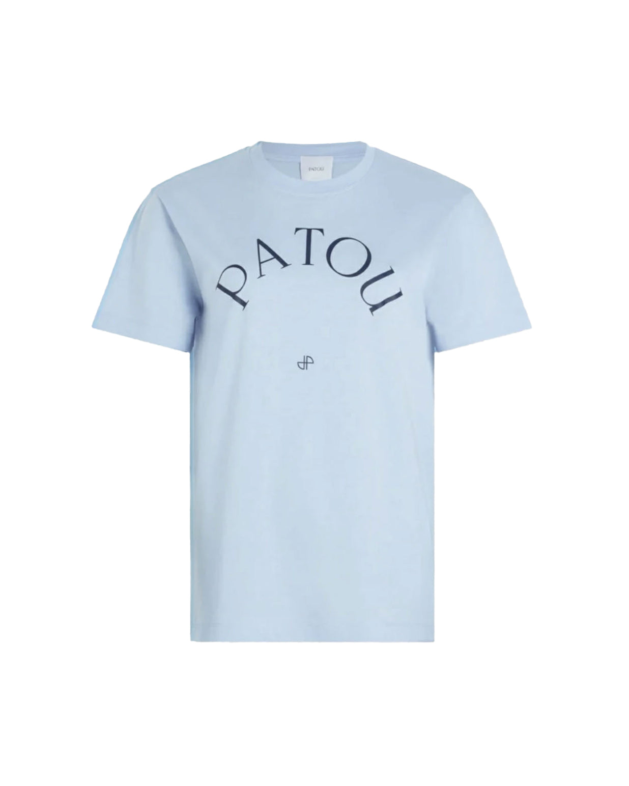 Short-Sleeve T-Shirt With Curved Logo In Skylight Blue