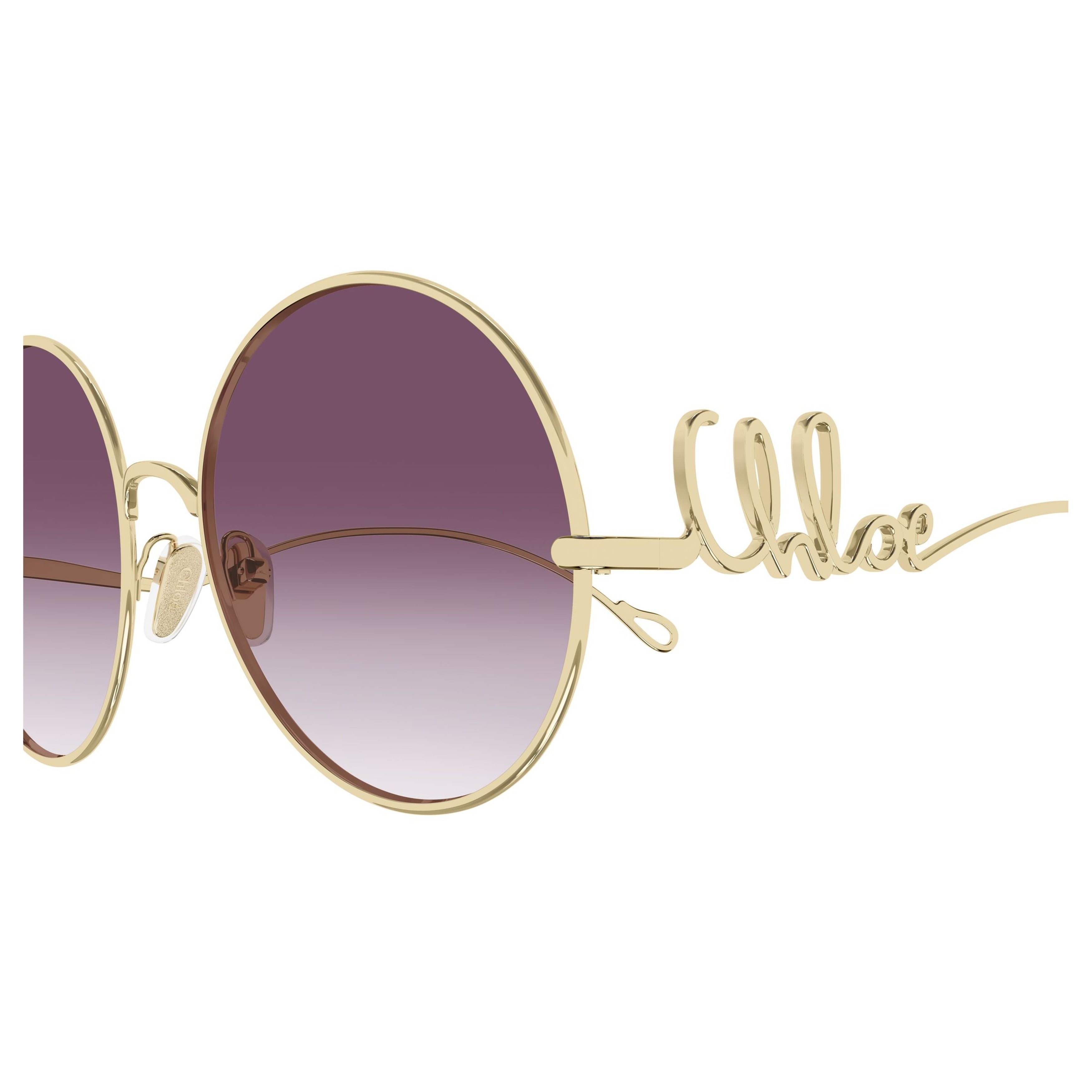 Ch0329s Gradient Purple Tint Round Sunglasses