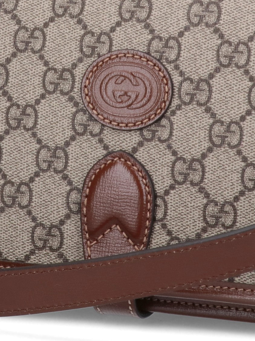 Mini Gg Supreme Fabric Shoulder Bag With Leather Accents