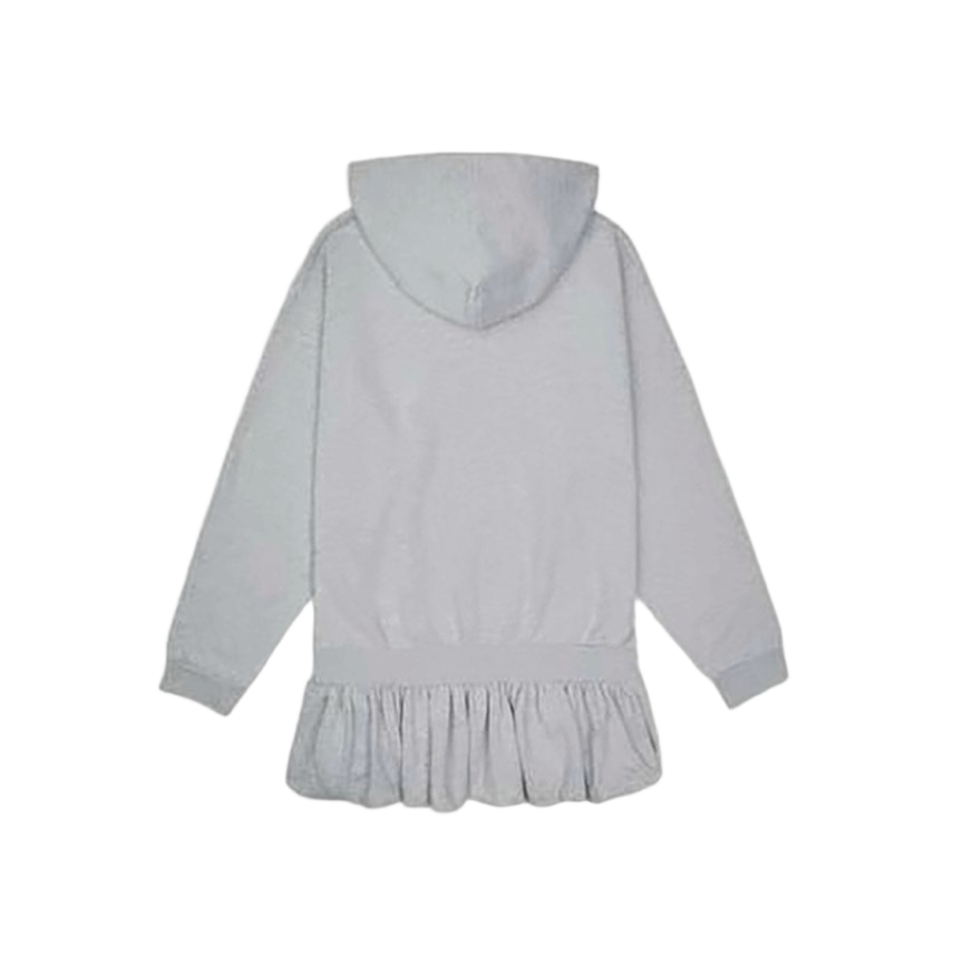 Ruffled Hem Hoodie with Kangaroo Pocket